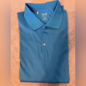 Adidas Men's Vibrant Blue Polo Shirt